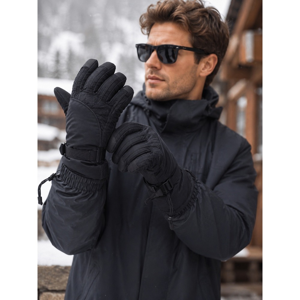 Scott Ski Winter Gloves Black Waterproof Breathable Winter Snow Snowboard #1371
